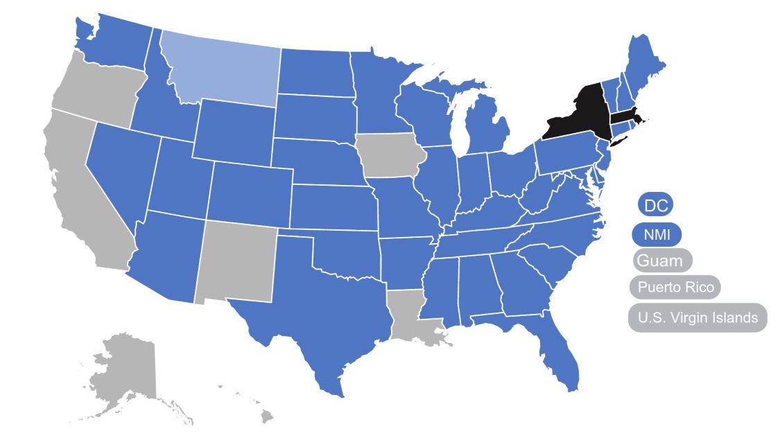 PSYPACT authorized states map showing where Dr. Pottenger is licensed to provide teletherapy - Kansas, Missouri, Colorado, Georgia, Florida, North Carolina, Texas, Utah, Virginia and more