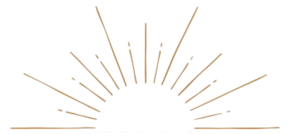 Decorative gold sunburst divider symbolizing hope and new beginnings in therapy